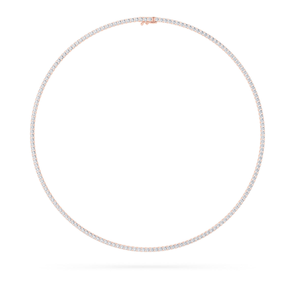 9.5Cttw Round Shaped Lab Grown Diamond (F/VS) Petite Line Necklace in 14K Gold