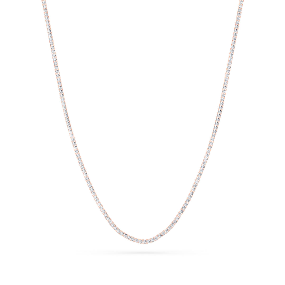 9.5Cttw Round Shaped Lab Grown Diamond (F/VS) Petite Line Necklace in 14K Gold