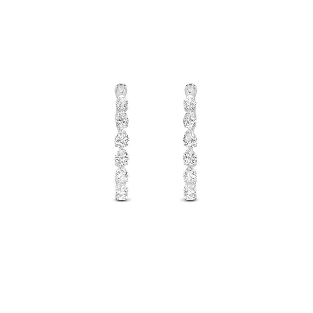 4.25Cttw Pear Shaped Lab Grown Diamond (G/VS) Inside Out Hoop Earrings in 14K Gold