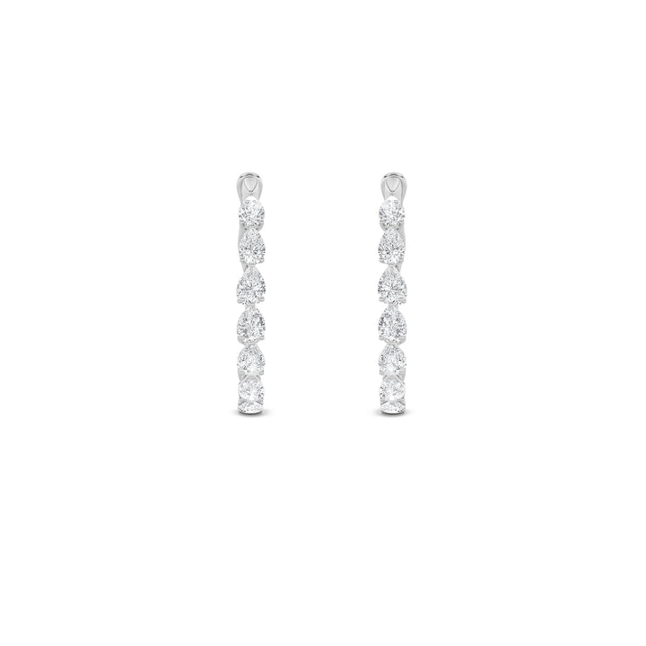 4.25Cttw Pear Shaped Lab Grown Diamond (G/VS) Inside Out Hoop Earrings in 14K Gold