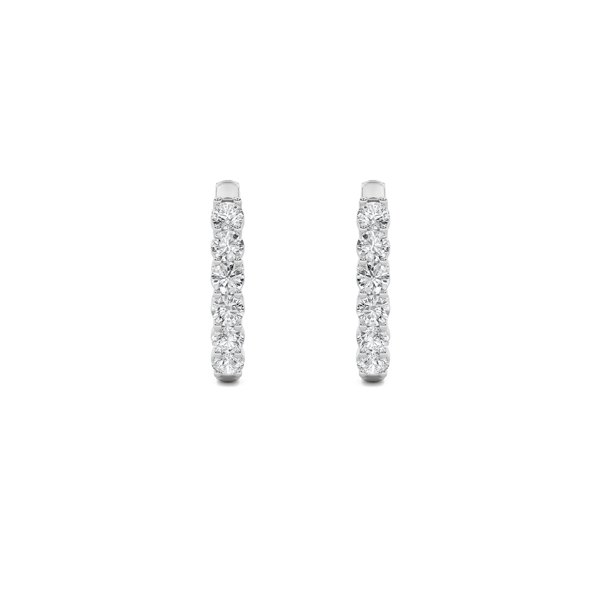 1.5Cttw Round Shaped Lab Grown Diamond (F/VS) Inside Out Hoop Earrings in 14K Gold