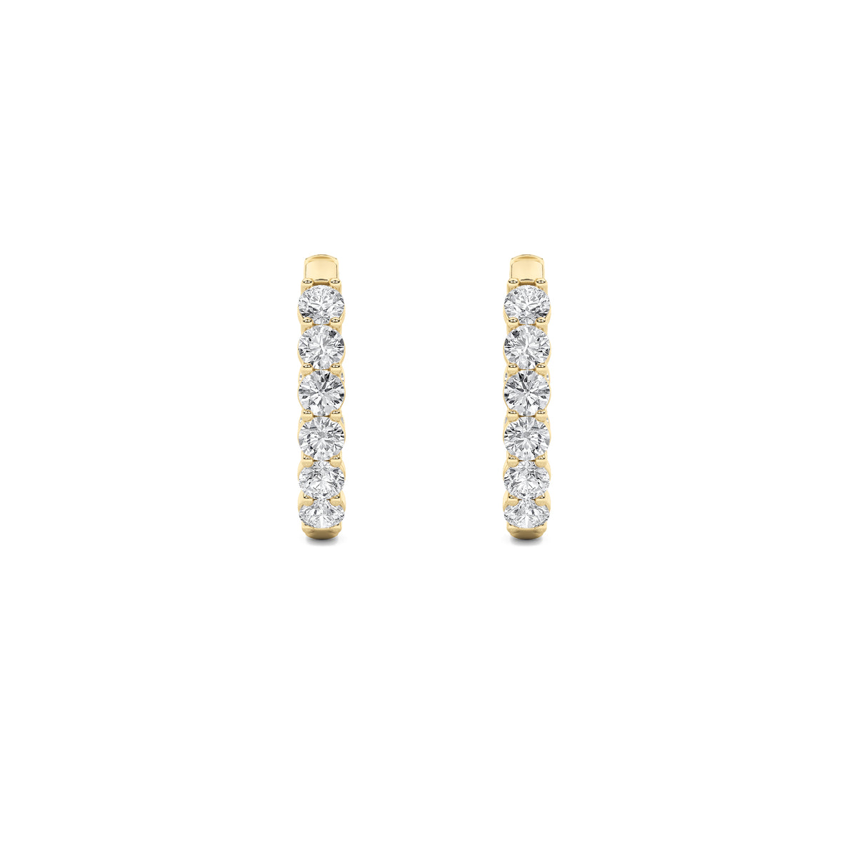 1.5Cttw Round Shaped Lab Grown Diamond (F/VS) Inside Out Hoop Earrings in 14K Gold