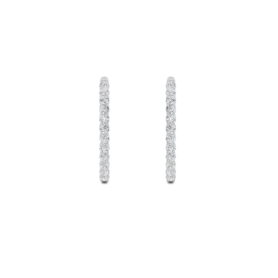 5Cttw Round Shaped Lab Grown Diamond (F/VS) Inside Out Hoop Earrings in 14K Gold