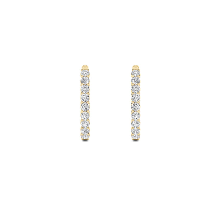 7Cttw Round Shaped Lab Grown Diamond (F/VS) Inside Out Hoop Earrings in 14K Gold
