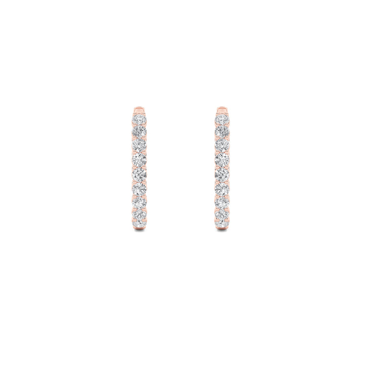 7Cttw Round Shaped Lab Grown Diamond (F/VS) Inside Out Hoop Earrings in 14K Gold