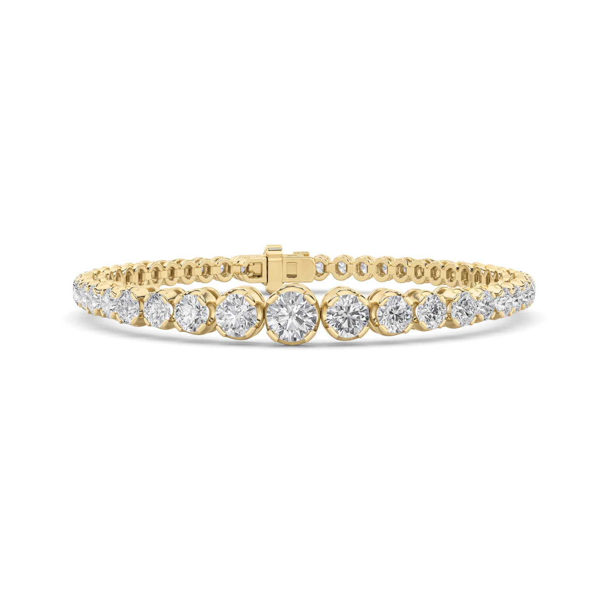 5Cttw Round Shaped Lab Grown Diamond (F/VS) Graduating Tennis Bracelet in 14K Gold