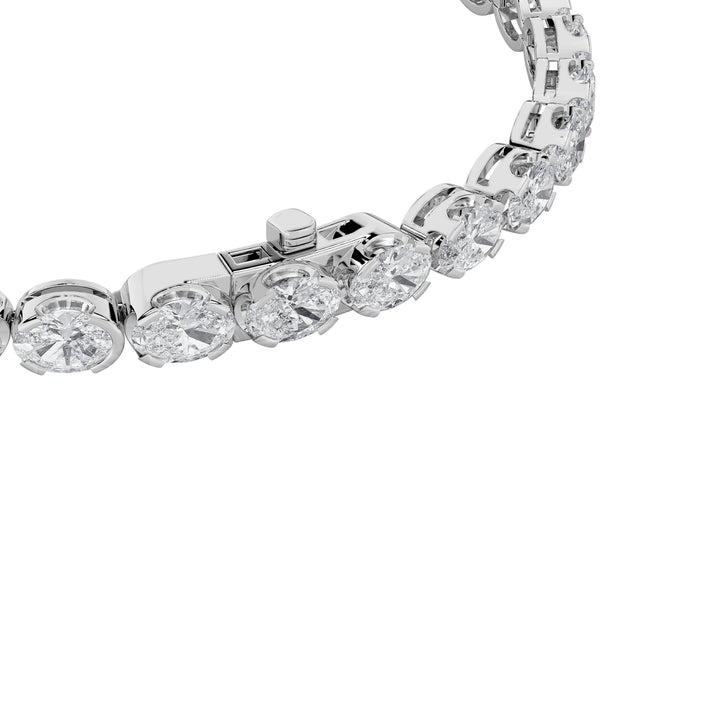 11Cttw Oval Shaped Lab Grown Diamond (F/VS) Bracelet in 14K Gold