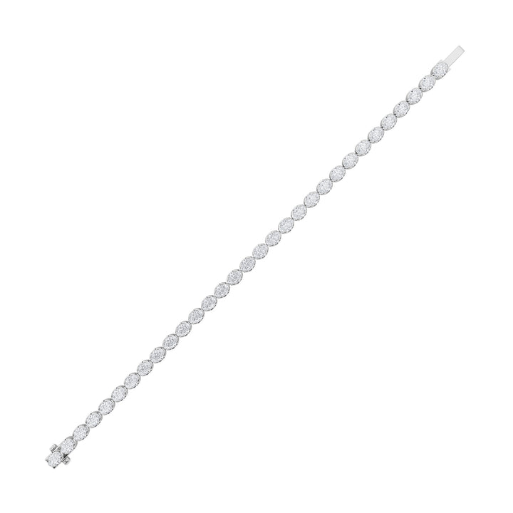 11Cttw Oval Shaped Lab Grown Diamond (F/VS) Bracelet in 14K Gold