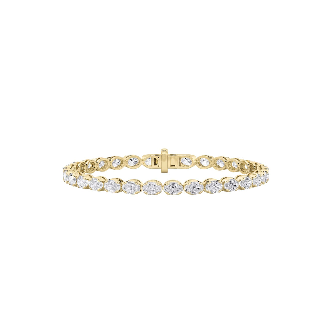 11Cttw Oval Shaped Lab Grown Diamond (F/VS) Bracelet in 14K Gold