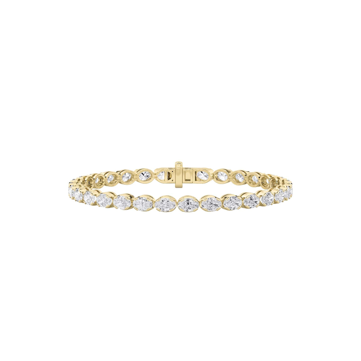 11Cttw Oval Shaped Lab Grown Diamond (F/VS) Bracelet in 14K Gold