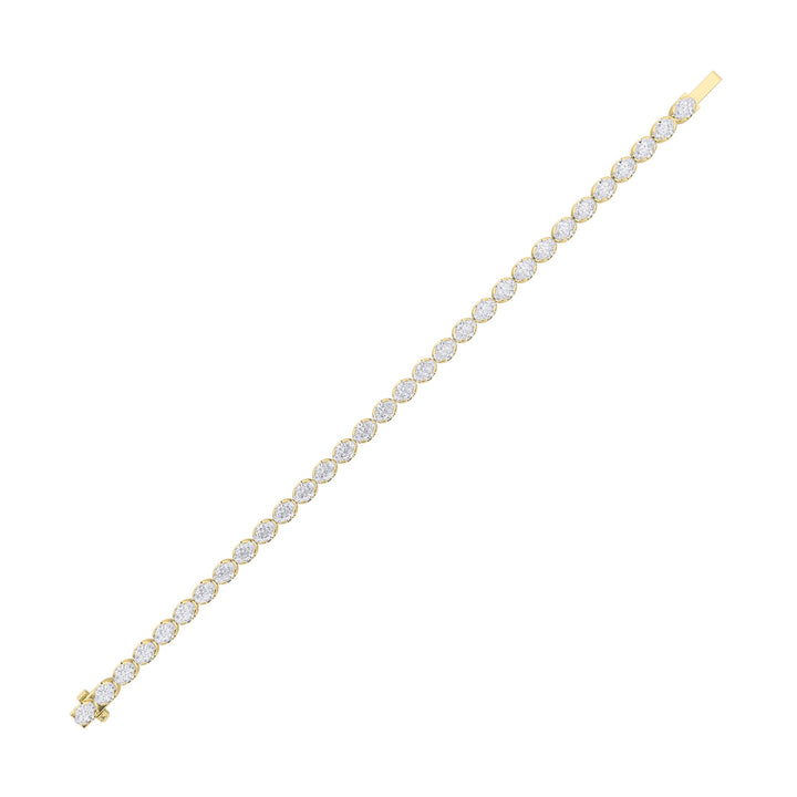 11Cttw Oval Shaped Lab Grown Diamond (F/VS) Bracelet in 14K Gold