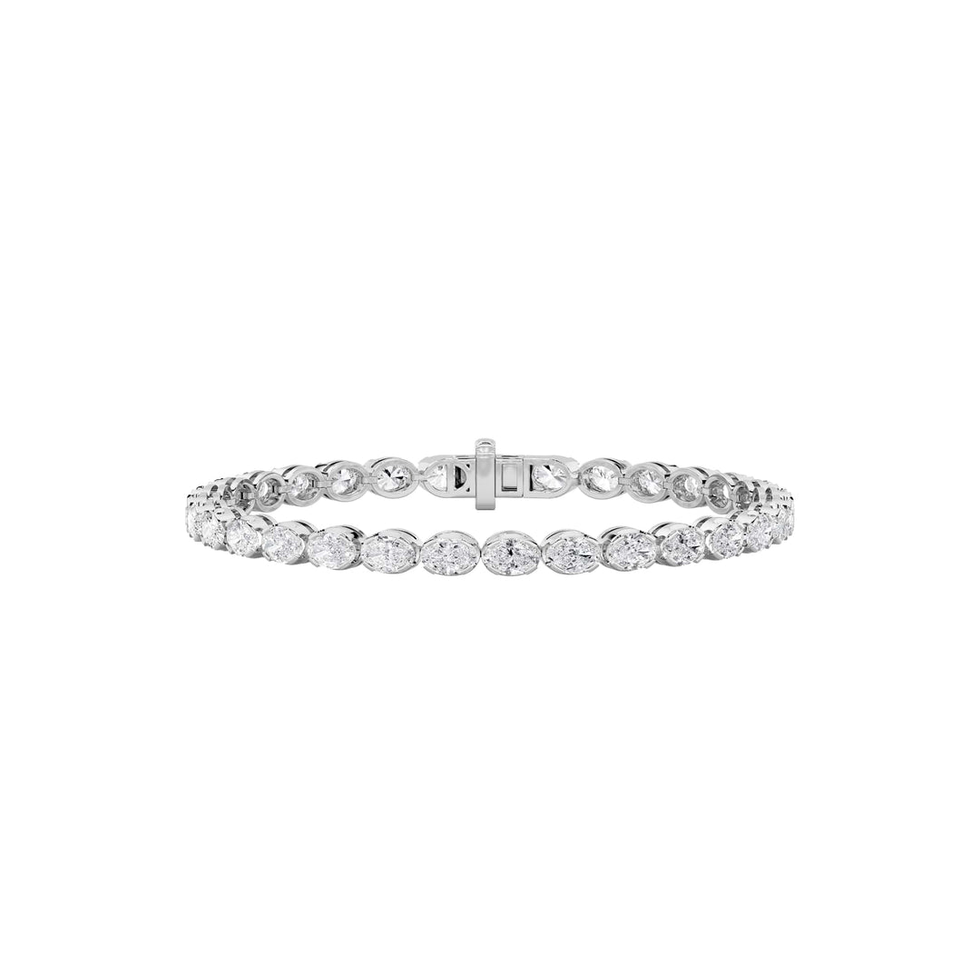7Cttw Oval Shaped Lab Grown Diamond (F/VS) TennisBracelet in 14K Gold
