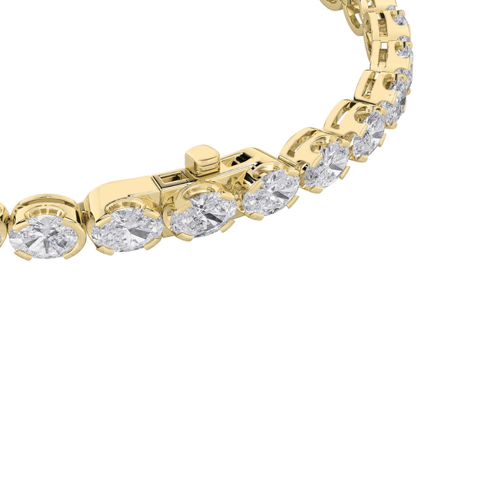 7Cttw Oval Shaped Lab Grown Diamond (F/VS) TennisBracelet in 14K Gold