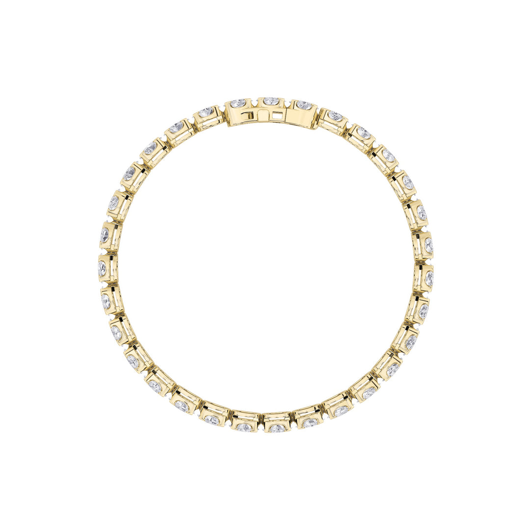 7Cttw Oval Shaped Lab Grown Diamond (F/VS) TennisBracelet in 14K Gold