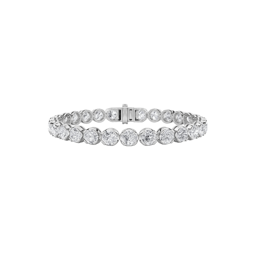 15Cttw Round Shaped Lab Grown Diamond (F/VS) Bracelet in 14K Gold