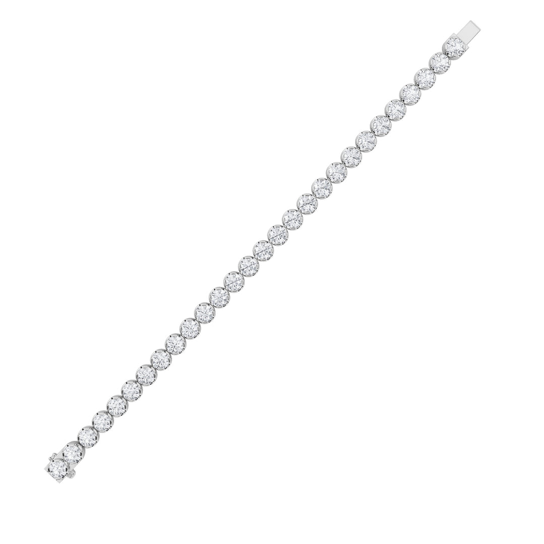 15Cttw Round Shaped Lab Grown Diamond (F/VS) Bracelet in 14K Gold
