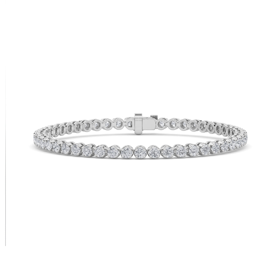 3Cttw Round Shaped Lab Grown Diamond (F/VS) Tennis Bracelet in 14K Gold