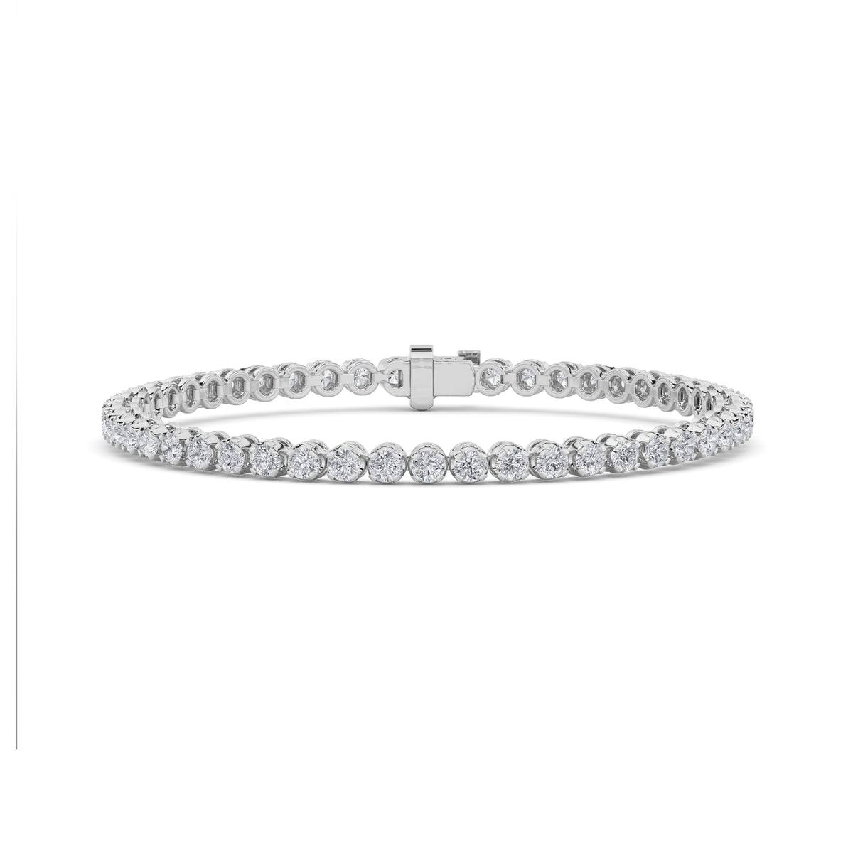 3Cttw Round Shaped Lab Grown Diamond (F/VS) Tennis Bracelet in 14K Gold