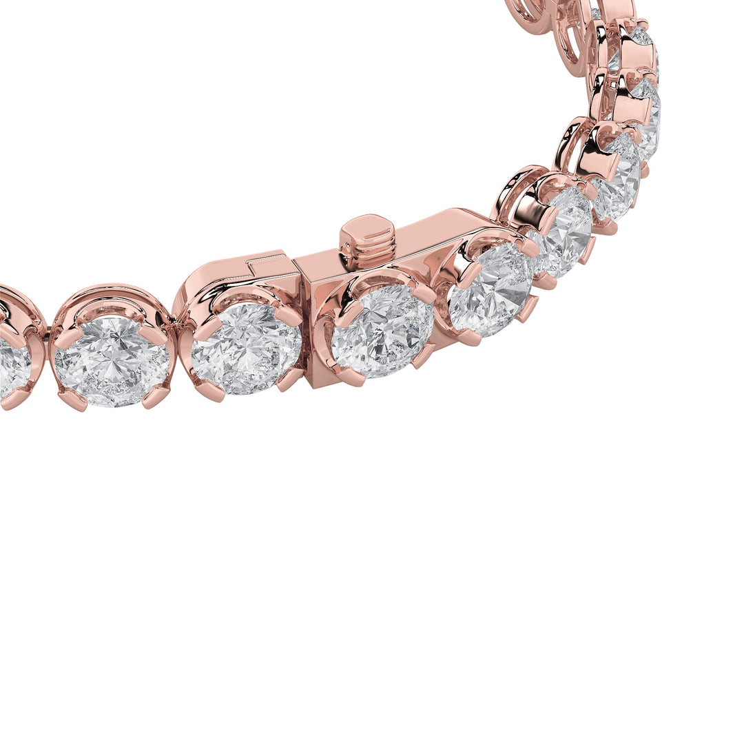 3Cttw Round Shaped Lab Grown Diamond (F/VS) Tennis Bracelet in 14K Gold