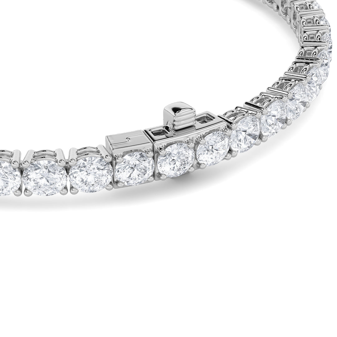 9.5Cttw Round Shaped Lab Grown Diamond (F/VS) Bracelet in 14K Gold