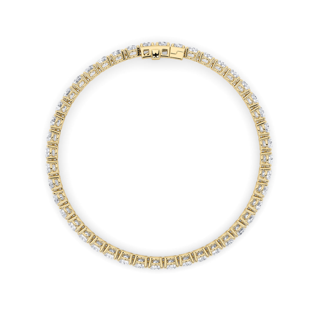 9.5Cttw Round Shaped Lab Grown Diamond (F/VS) Bracelet in 14K Gold