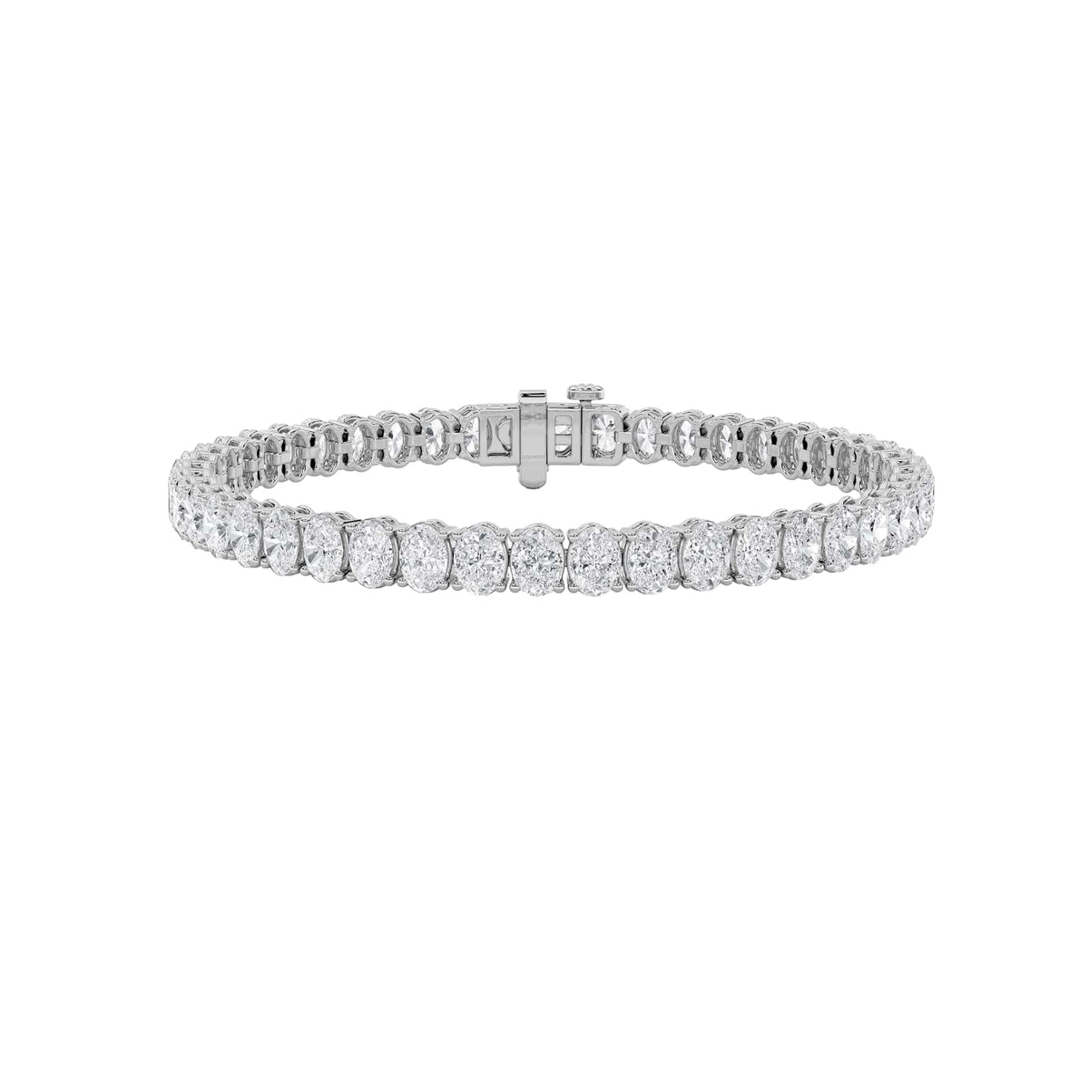 10Cttw Oval Shaped Lab Grown Diamond (G/VS) East West Line Bracelet in 14K Gold