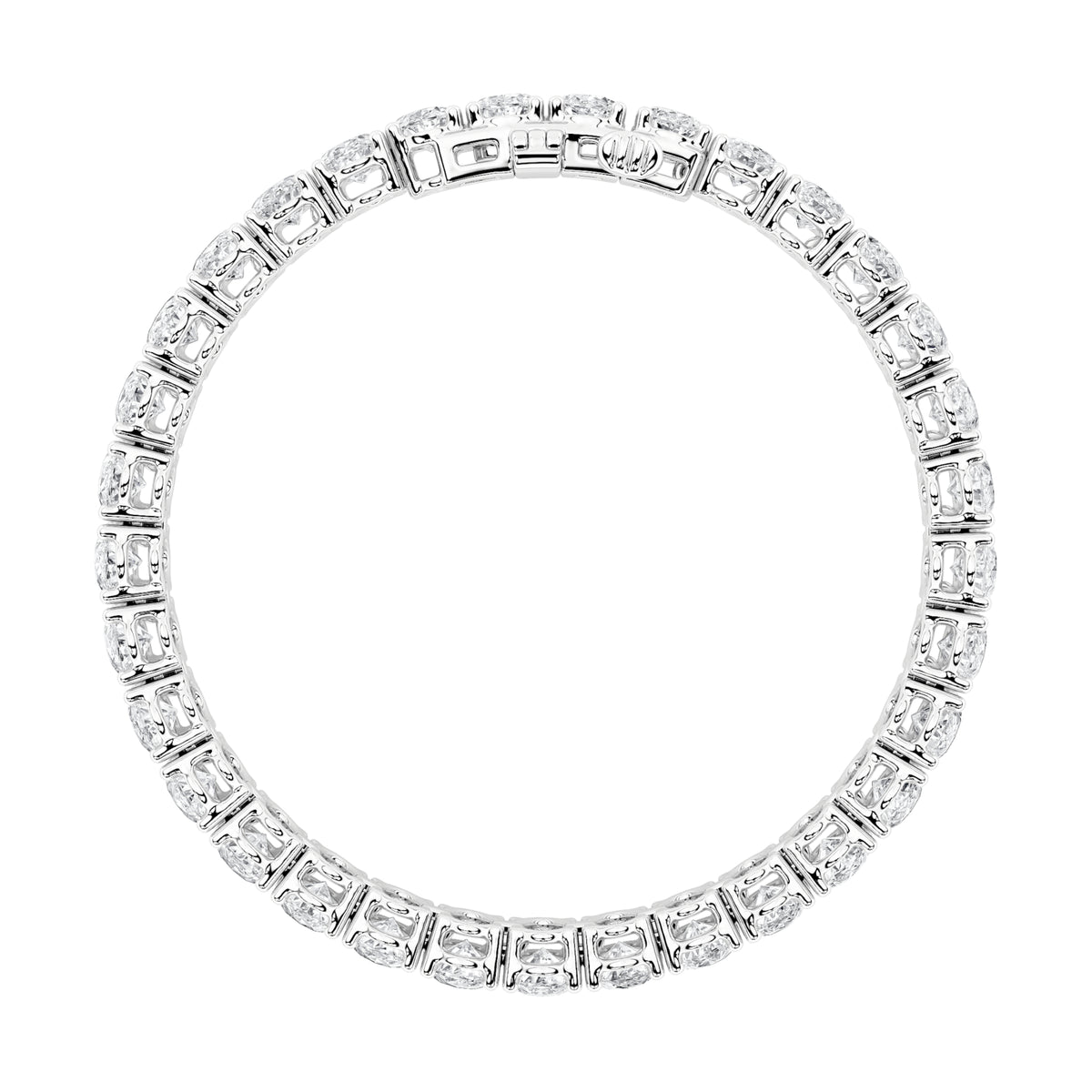 10Cttw Oval Shaped Lab Grown Diamond (G/VS) East West Line Bracelet in 14K Gold