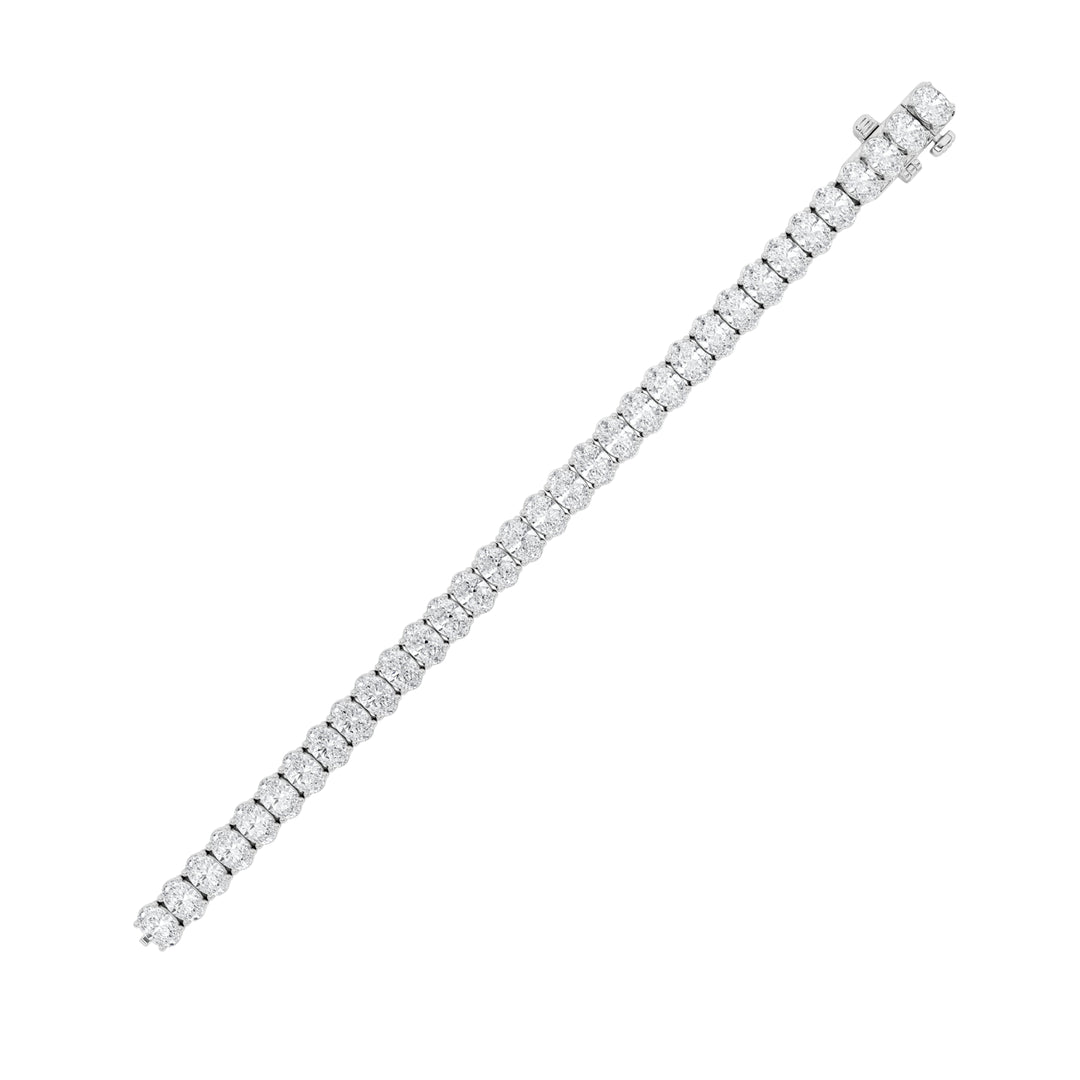 10Cttw Oval Shaped Lab Grown Diamond (G/VS) East West Line Bracelet in 14K Gold
