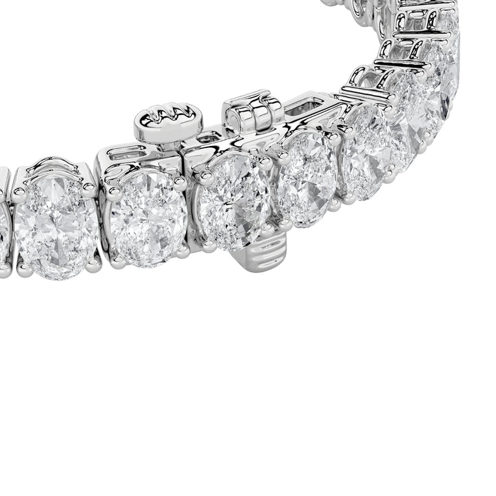 10Cttw Oval Shaped Lab Grown Diamond (G/VS) East West Line Bracelet in 14K Gold