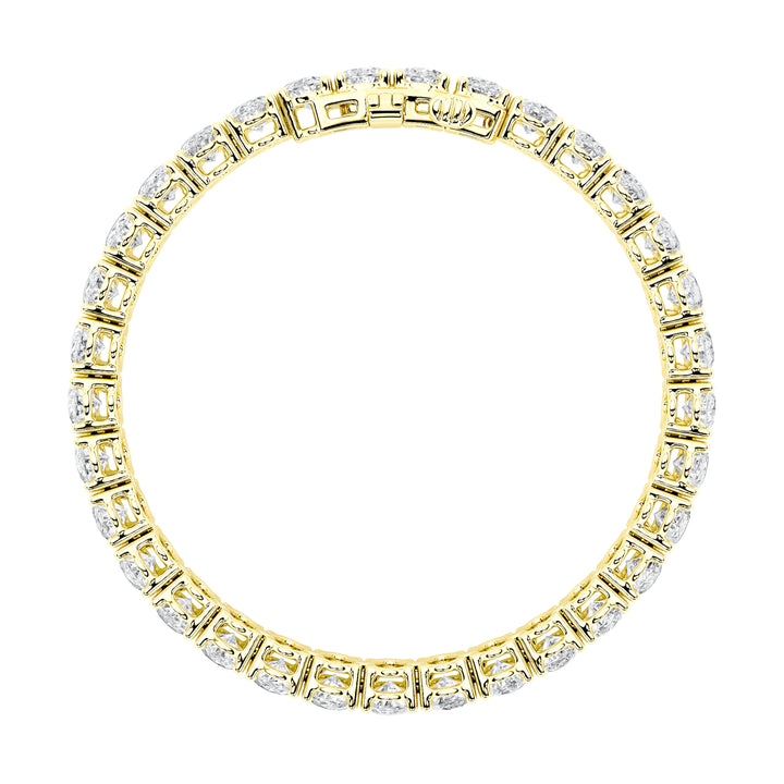 10Cttw Oval Shaped Lab Grown Diamond (G/VS) East West Line Bracelet in 14K Gold