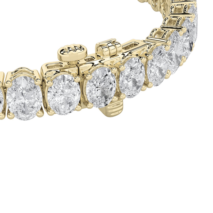10Cttw Oval Shaped Lab Grown Diamond (G/VS) East West Line Bracelet in 14K Gold