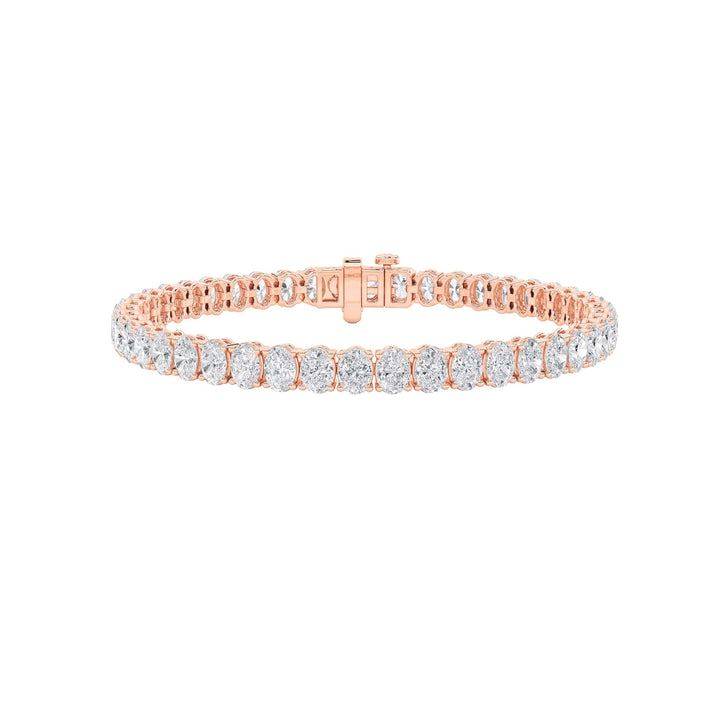 10Cttw Oval Shaped Lab Grown Diamond (G/VS) East West Line Bracelet in 14K Gold