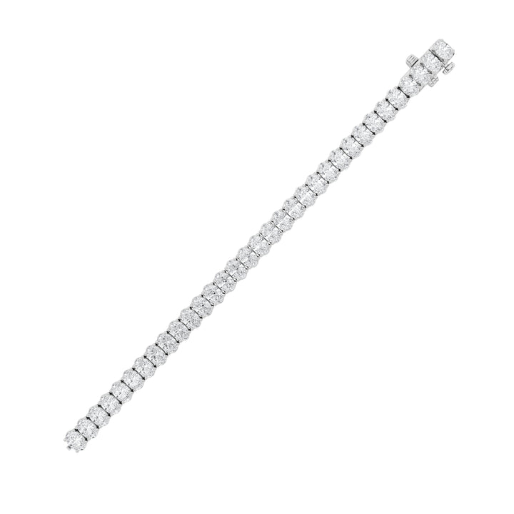 12.5Cttw Oval Shaped Lab Grown Diamond (F/VS) East West Line Bracelet in 14K Gold