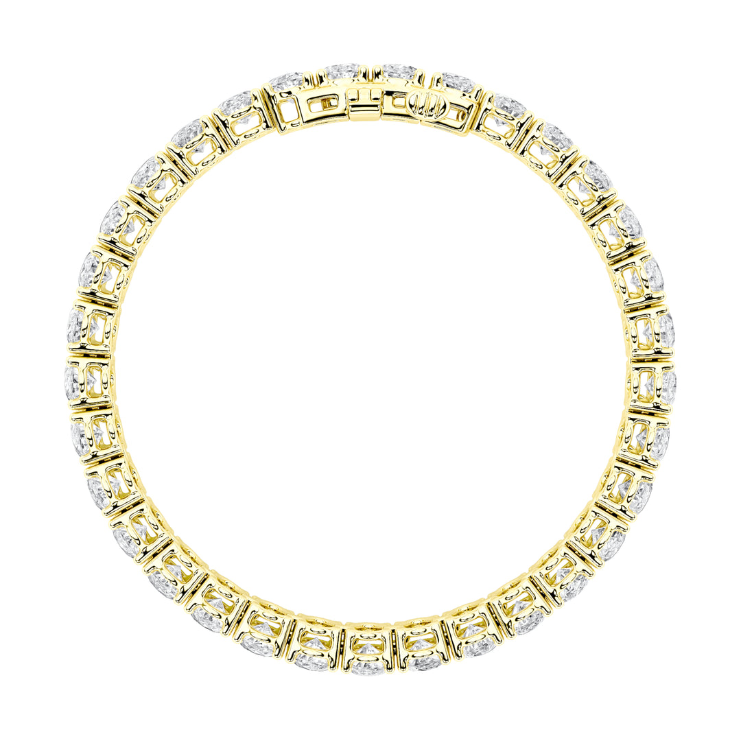 12.5Cttw Oval Shaped Lab Grown Diamond (F/VS) East West Line Bracelet in 14K Gold