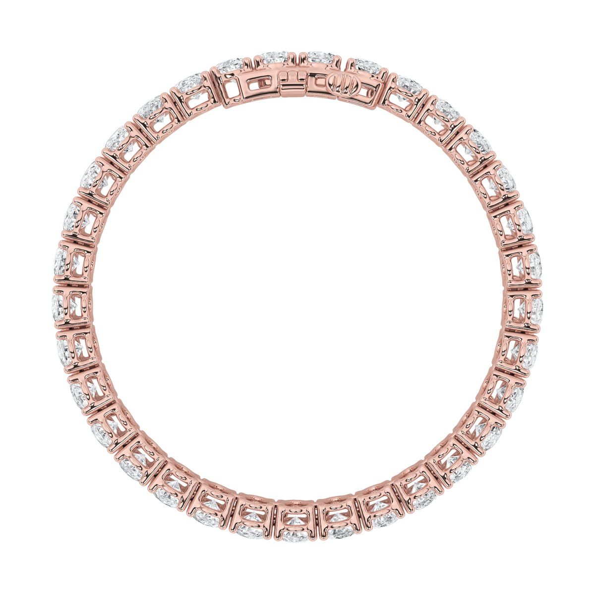 12.5Cttw Oval Shaped Lab Grown Diamond (F/VS) East West Line Bracelet in 14K Gold