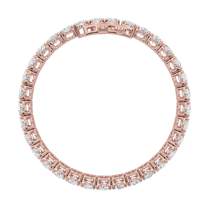 12.5Cttw Oval Shaped Lab Grown Diamond (F/VS) East West Line Bracelet in 14K Gold