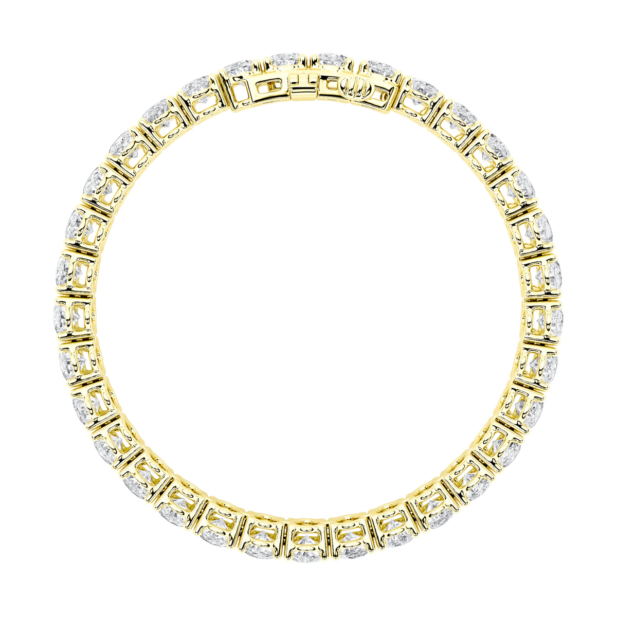 14.75Cttw Oval Shaped Lab Grown Diamond (F/VS) Tennis Bracelet in 14K Gold