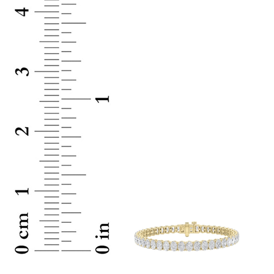 14.75Cttw Oval Shaped Lab Grown Diamond (F/VS) Tennis Bracelet in 14K Gold