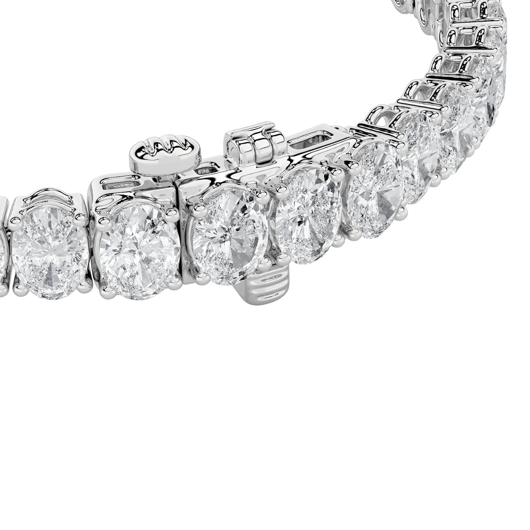 15Cttw Oval Shaped Lab Grown Diamond (F/VS) East West Line Bracelet in 14K Gold