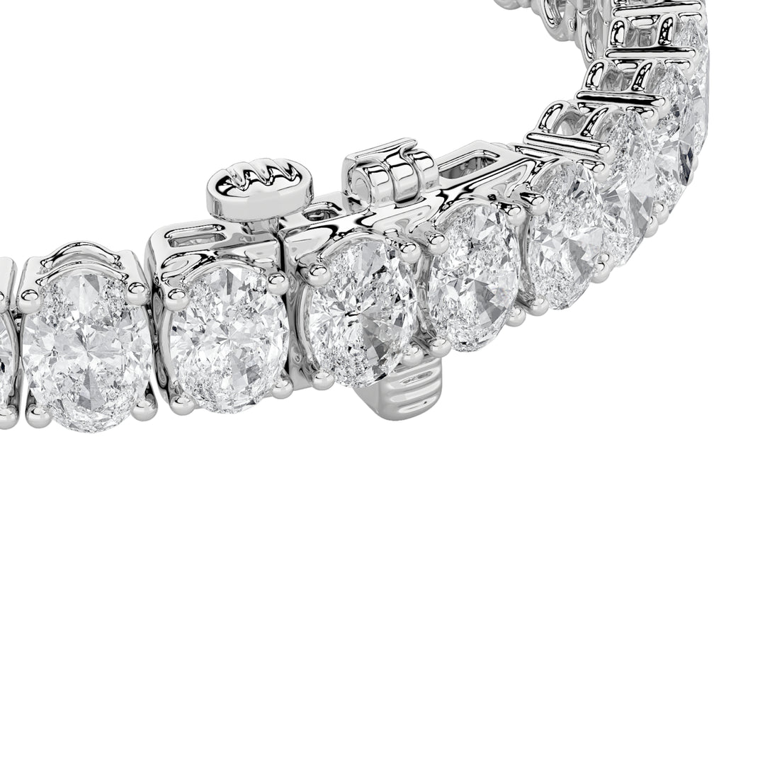 16.5Cttw Oval Shaped Lab Grown Diamond (F/VS) East West Line Bracelet in 14K Gold