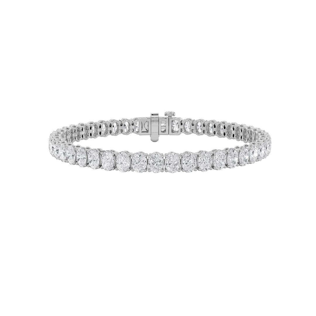 9Cttw Oval Shaped Lab Grown Diamond (G/VS) East West Line Bracelet in 14K Gold