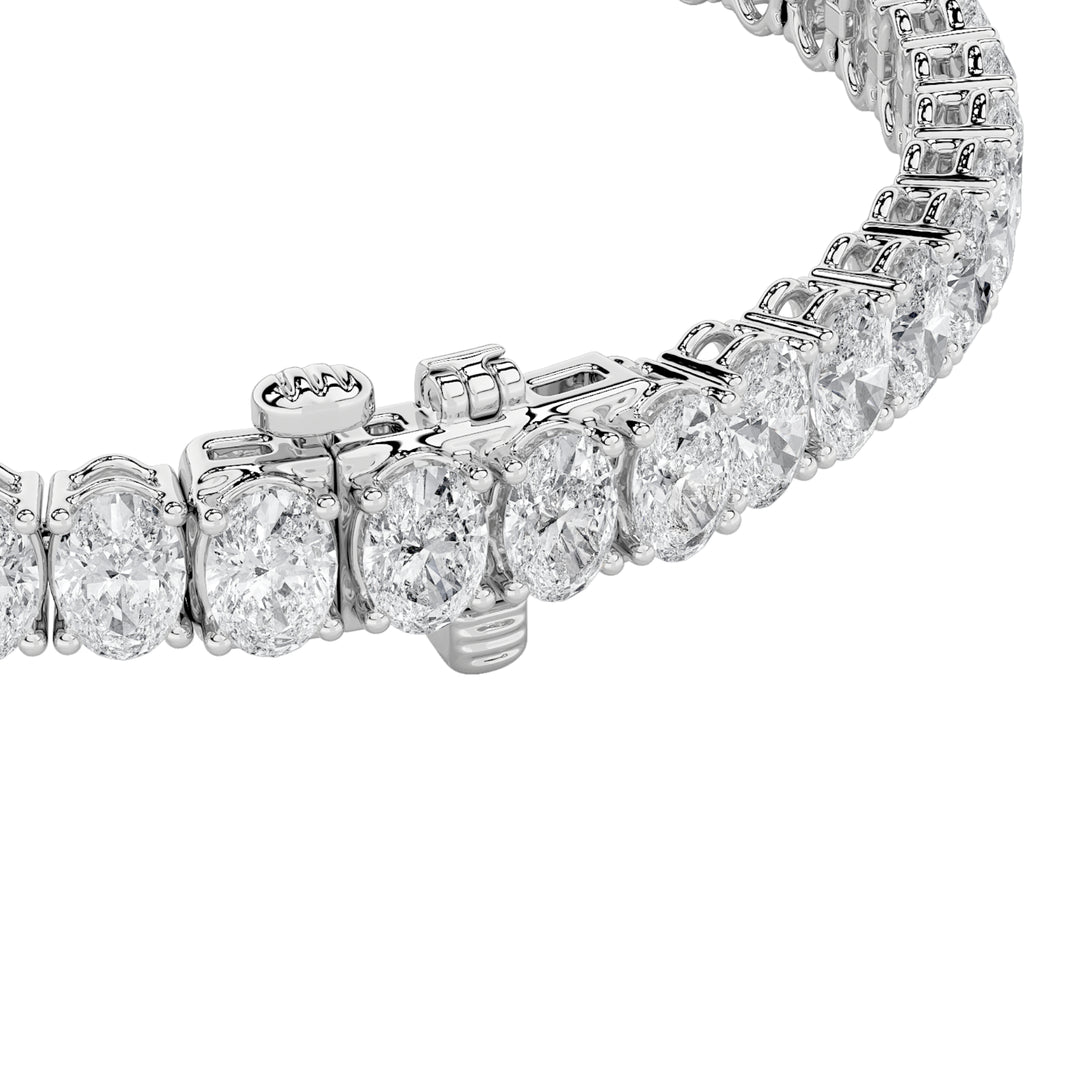 9Cttw Oval Shaped Lab Grown Diamond (G/VS) East West Line Bracelet in 14K Gold