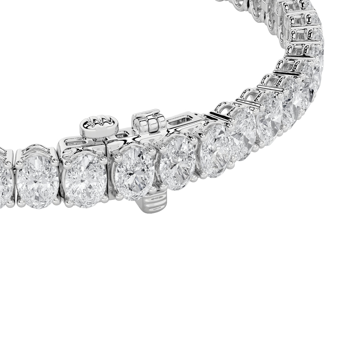 9Cttw Oval Shaped Lab Grown Diamond (G/VS) East West Line Bracelet in 14K Gold