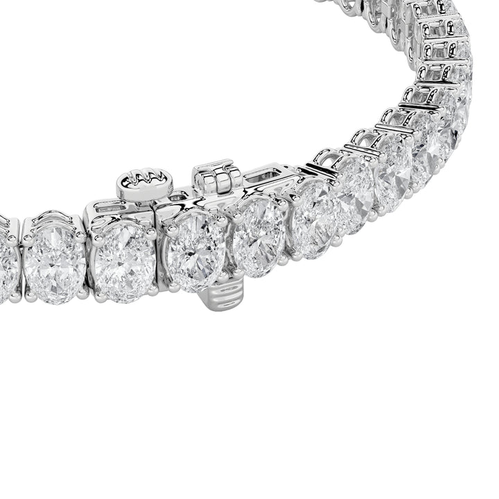 9Cttw Oval Shaped Lab Grown Diamond (G/VS) East West Line Bracelet in 14K Gold