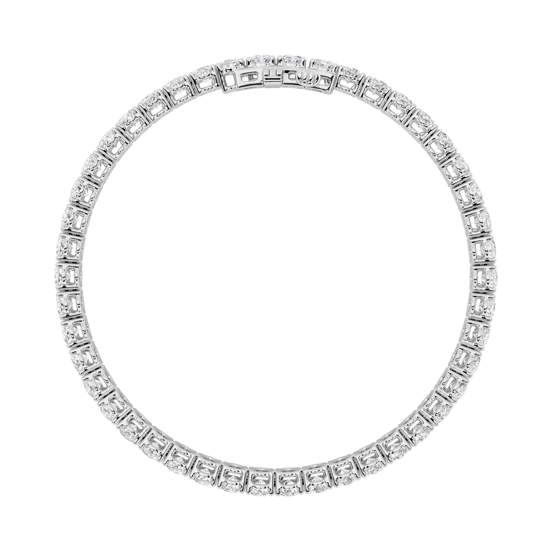 9Cttw Oval Shaped Lab Grown Diamond (G/VS) East West Line Bracelet in 14K Gold