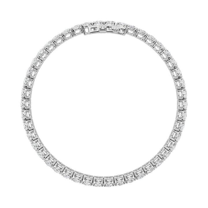 9Cttw Oval Shaped Lab Grown Diamond (G/VS) East West Line Bracelet in 14K Gold