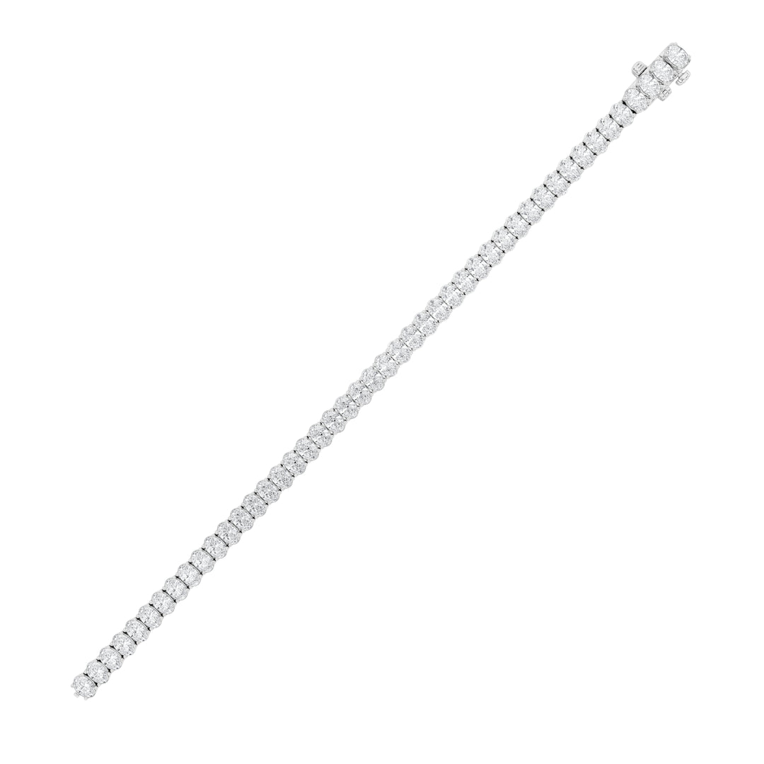 9Cttw Oval Shaped Lab Grown Diamond (G/VS) East West Line Bracelet in 14K Gold