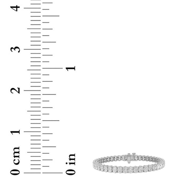 9Cttw Oval Shaped Lab Grown Diamond (G/VS) East West Line Bracelet in 14K Gold