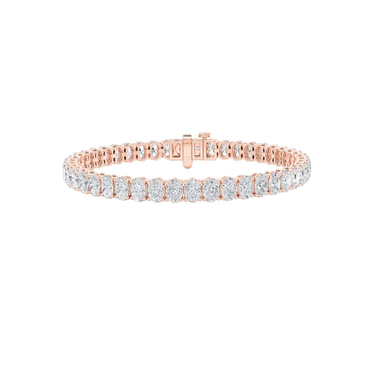 9Cttw Oval Shaped Lab Grown Diamond (G/VS) East West Line Bracelet in 14K Gold