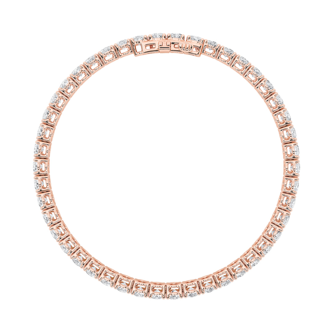 9Cttw Oval Shaped Lab Grown Diamond (G/VS) East West Line Bracelet in 14K Gold